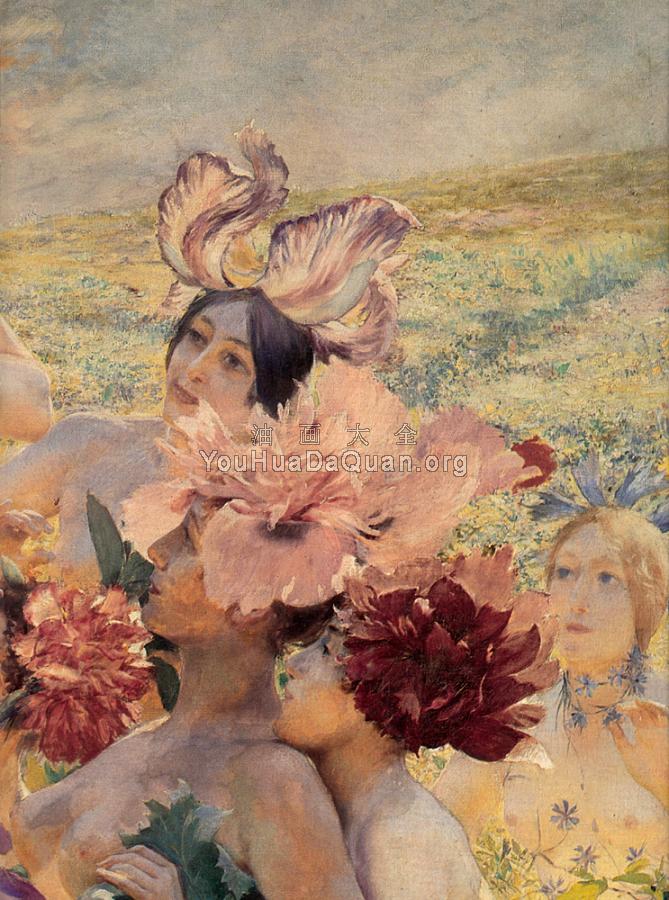 The Knight of the Flowers detail - 乔治斯·安东尼·罗什格罗斯